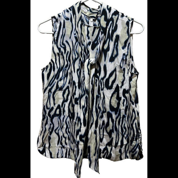 Equipment Silk Sleeveless Blouse Tie Top Printed Multicolor Size S‎ - Picture 1 of 4